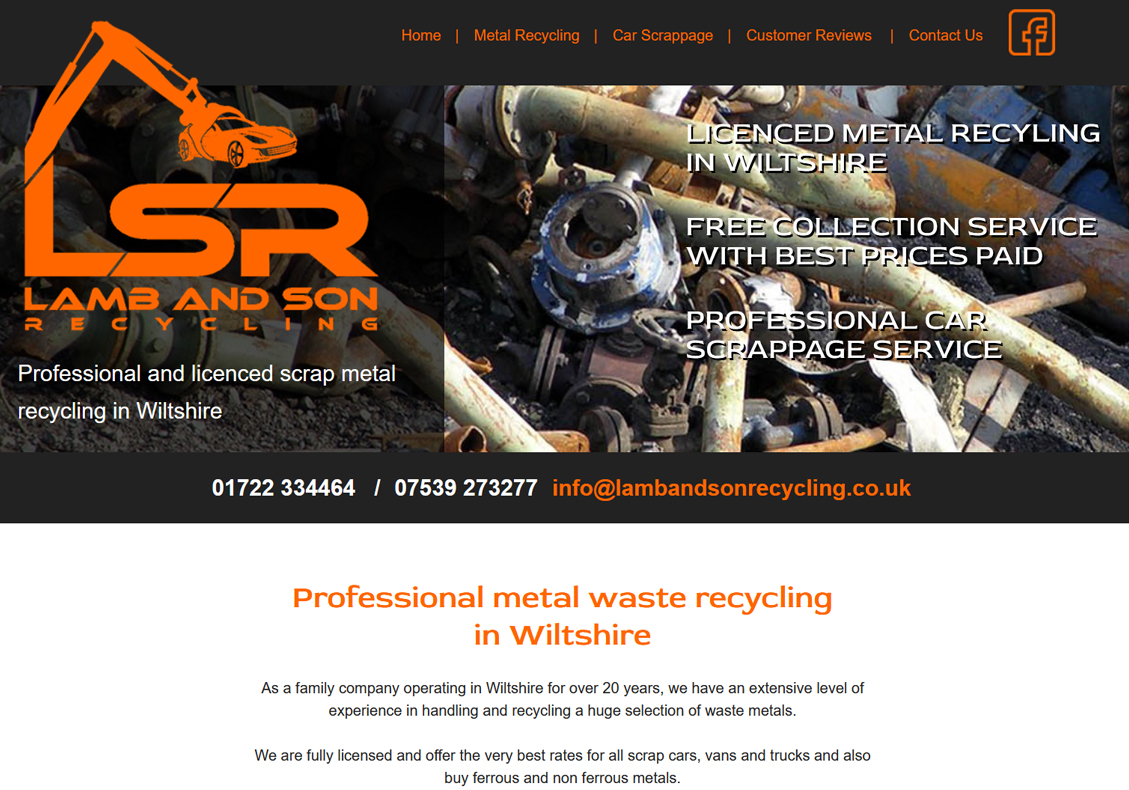 Lamb and Son Recycling website from Ringstones Media