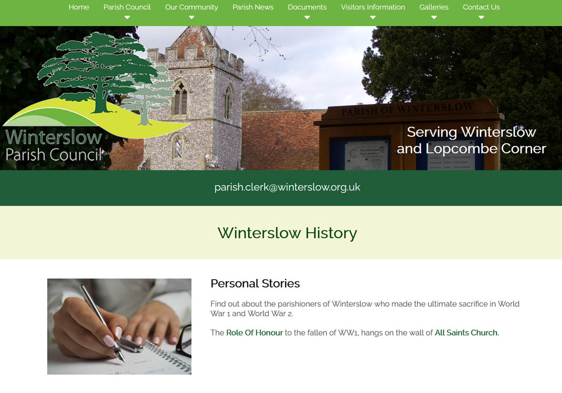 Winterslow Parish Council Salisbury website from Ringstones Media